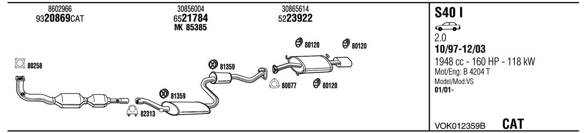 Walker VOK012359B Exhaust system VOK012359B