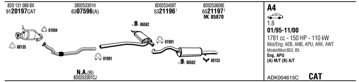 Walker ADK004615C Exhaust system ADK004615C