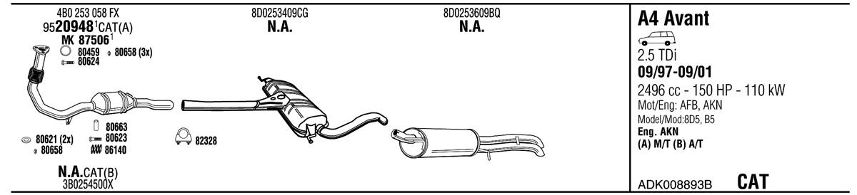 Walker ADK008893B Exhaust system ADK008893B