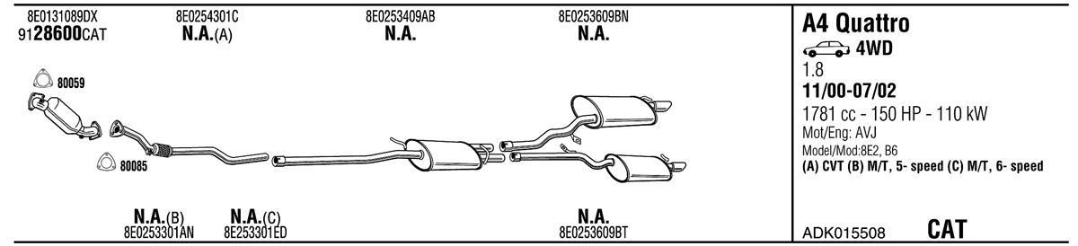 Walker ADK015508 Exhaust system ADK015508