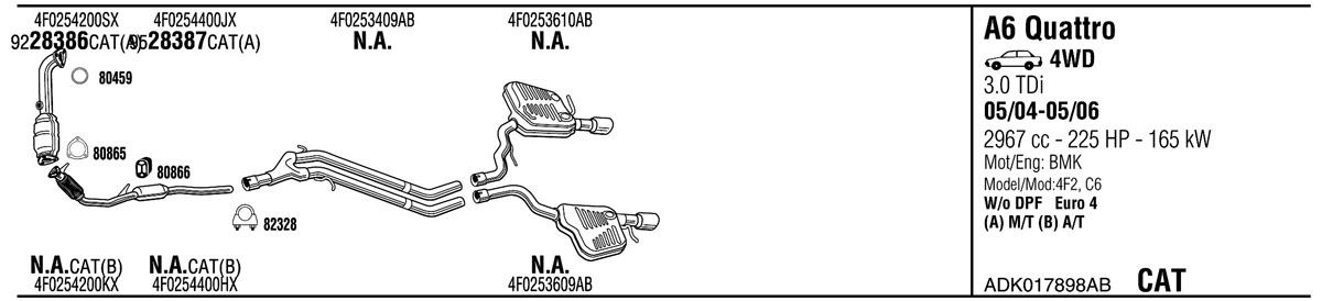 Walker ADK017898AB Exhaust system ADK017898AB