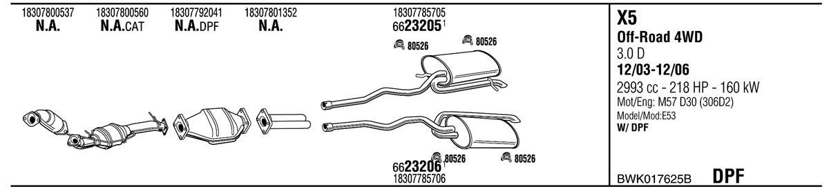 Walker BWK017625B Exhaust system BWK017625B