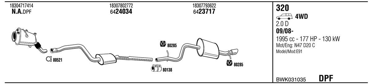 Walker BWK031035 Exhaust system BWK031035