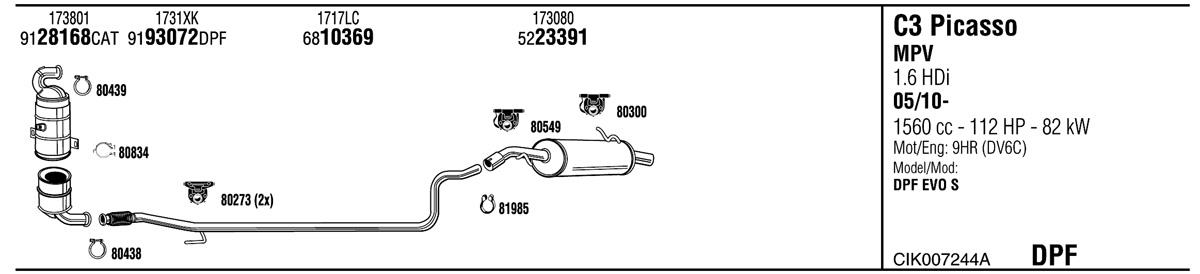 Walker CIK007244A Exhaust system CIK007244A