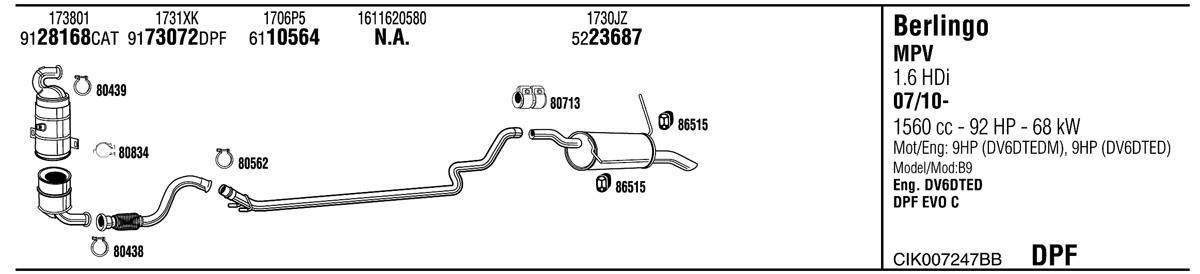 Walker CIK007247BB Exhaust system CIK007247BB