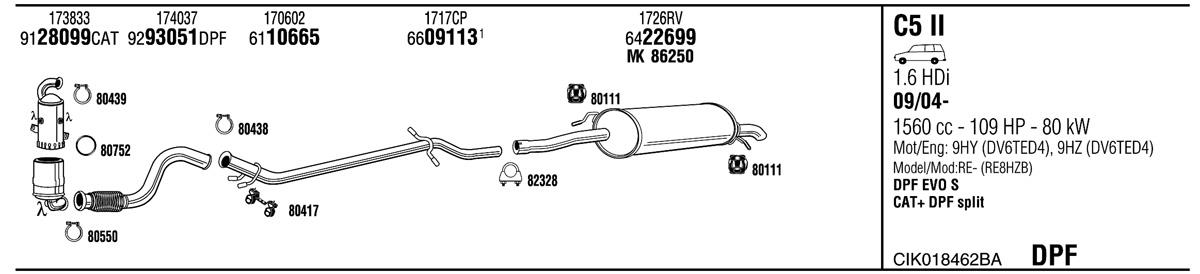 Walker CIK018462BA Exhaust system CIK018462BA