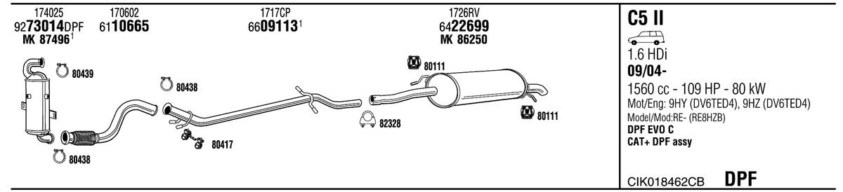 Walker CIK018462CB Exhaust system CIK018462CB