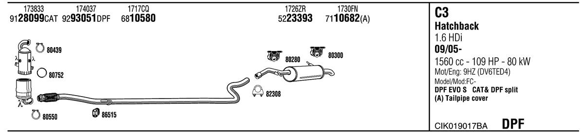 Walker CIK019017BA Exhaust system CIK019017BA