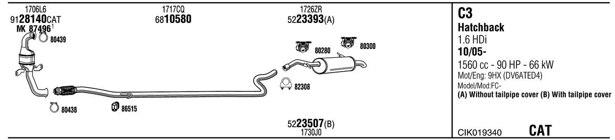 Walker CIK019340 Exhaust system CIK019340