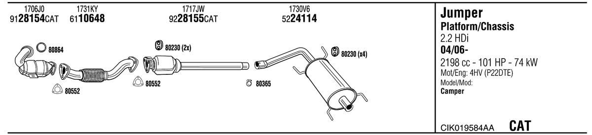 Walker CIK019584AA Exhaust system CIK019584AA