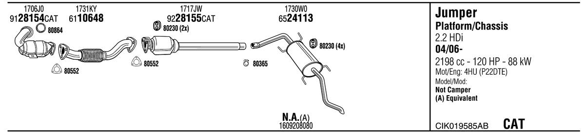 Walker CIK019585AB Exhaust system CIK019585AB