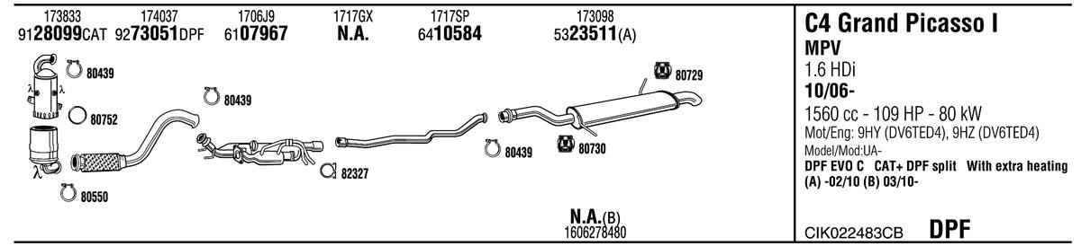 Walker CIK022483CB Exhaust system CIK022483CB