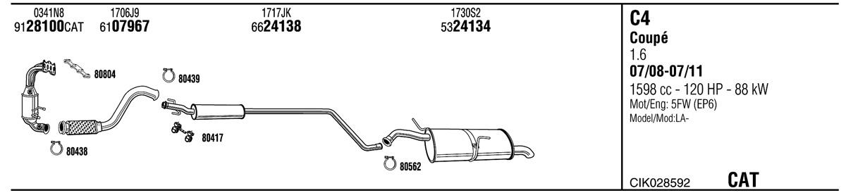 Walker CIK028592 Exhaust system CIK028592