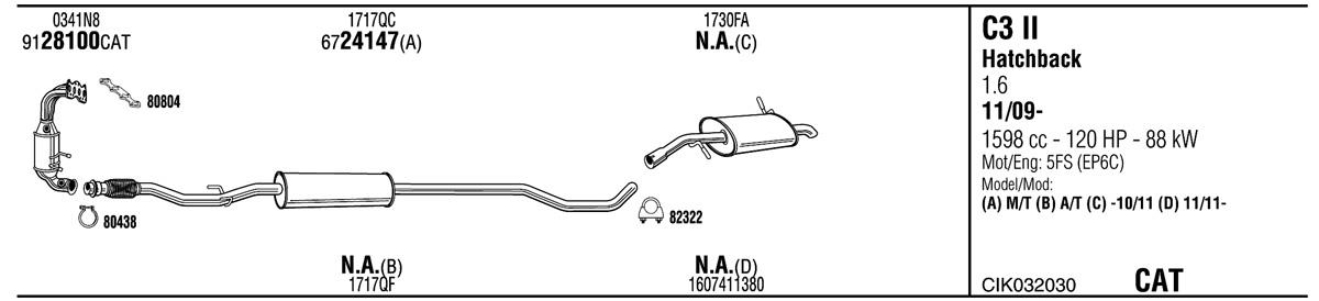 Walker CIK032030 Exhaust system CIK032030