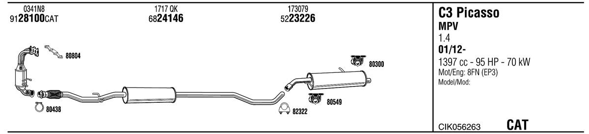 Walker CIK056263 Exhaust system CIK056263