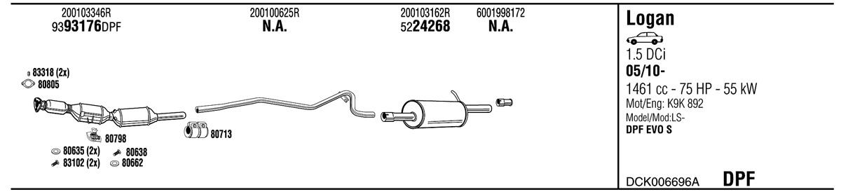 Walker DCK006696A Exhaust system DCK006696A