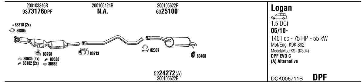 Walker DCK006711B Exhaust system DCK006711B