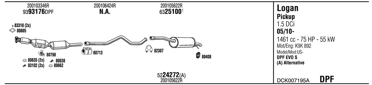 Walker DCK007195A Exhaust system DCK007195A