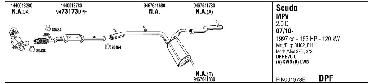 Walker FIK001978B Exhaust system FIK001978B