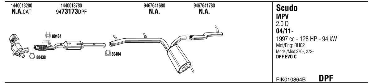 Walker FIK010864B Exhaust system FIK010864B