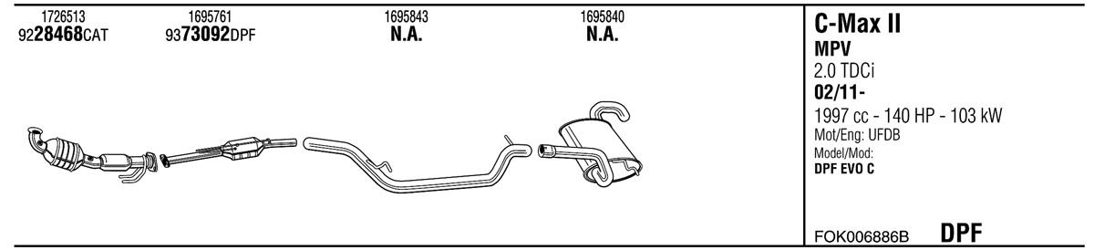 Walker FOK006886B Exhaust system FOK006886B