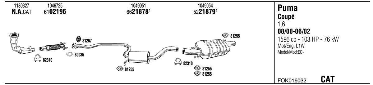 Walker FOK016032 Exhaust system FOK016032