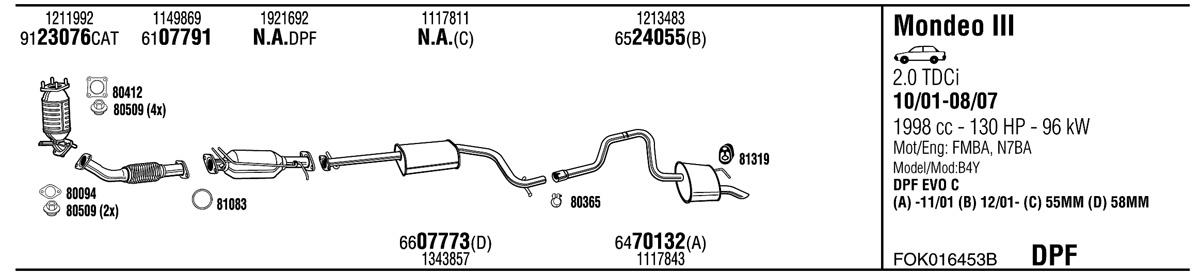 Walker FOK016453B Exhaust system FOK016453B