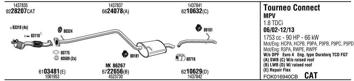 Walker FOK016940CB Exhaust system FOK016940CB