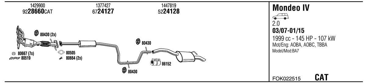 Walker FOK022515 Exhaust system FOK022515