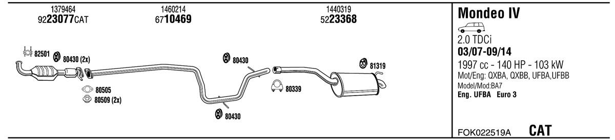 Walker FOK022519A Exhaust system FOK022519A