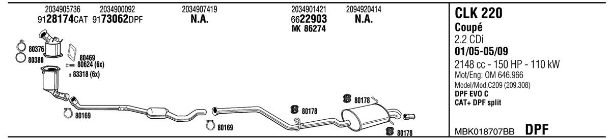 Walker MBK018707BB Exhaust system MBK018707BB