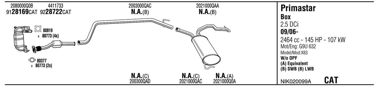 Walker NIK020099A Exhaust system NIK020099A