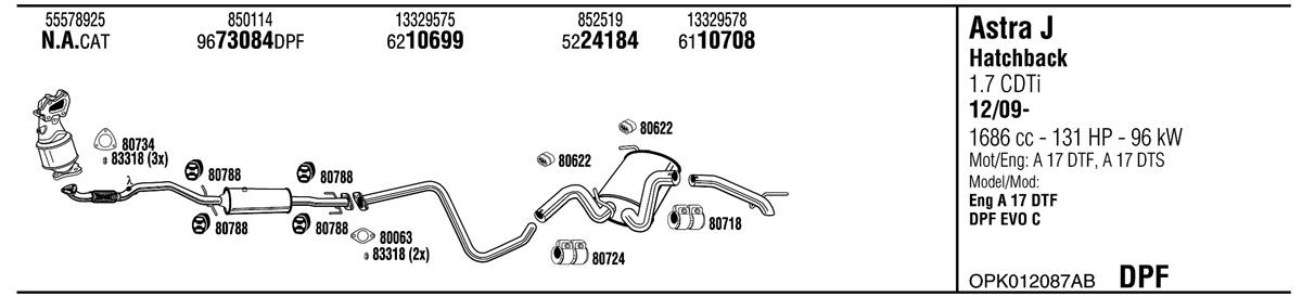 Walker OPK012087AB Exhaust system OPK012087AB