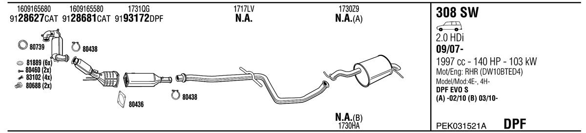 Walker PEK031521A Exhaust system PEK031521A