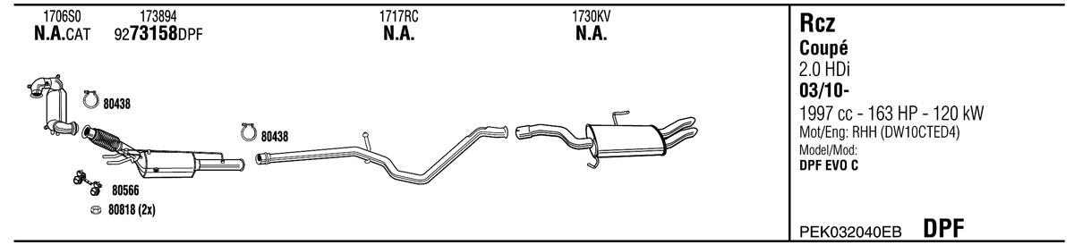 Walker PEK032040EB Exhaust system PEK032040EB