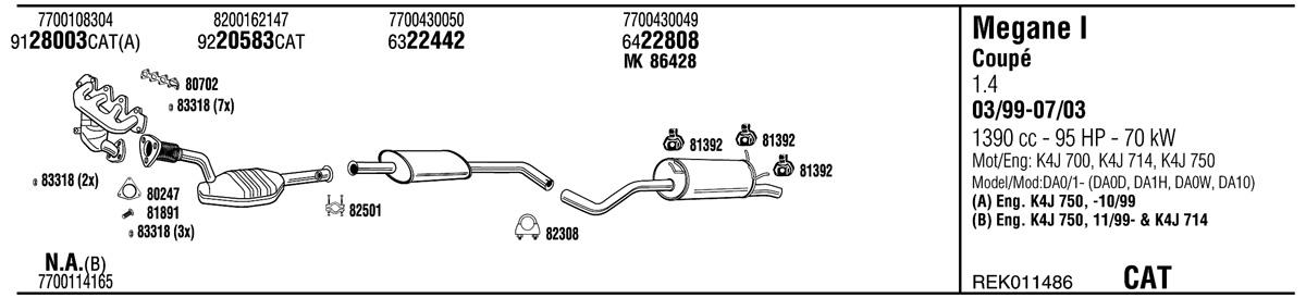 Walker REK011486 Exhaust system REK011486