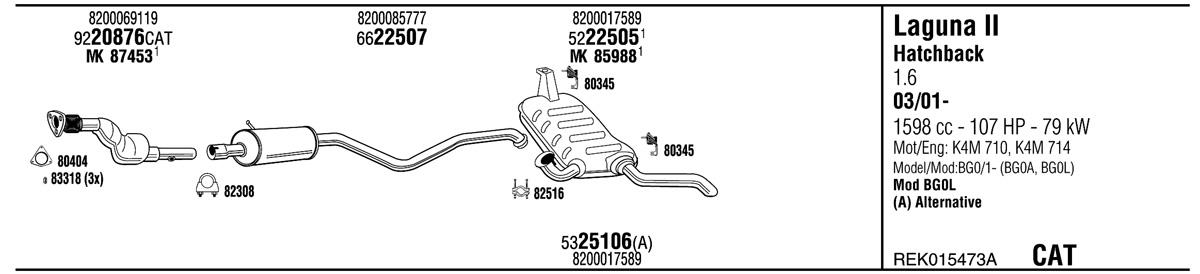 Walker REK015473A Exhaust system REK015473A