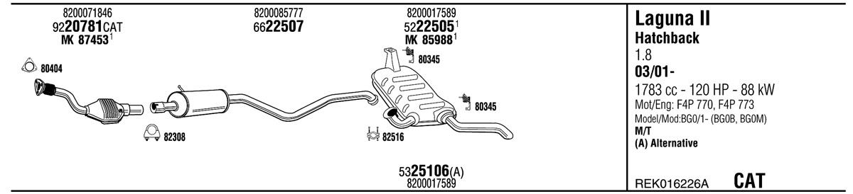 Walker REK016226A Exhaust system REK016226A