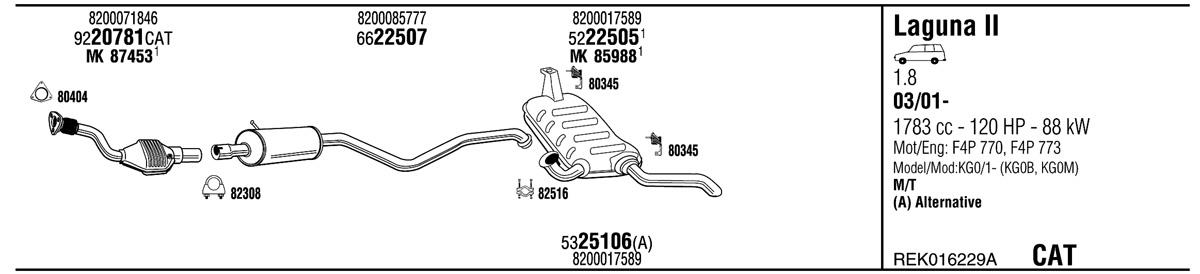 Walker REK016229A Exhaust system REK016229A