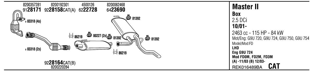 Walker REK016489BA Exhaust system REK016489BA