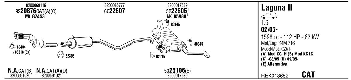 Walker REK018682 Exhaust system REK018682