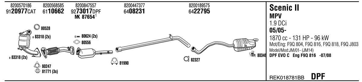 Walker REK018781BB Exhaust system REK018781BB