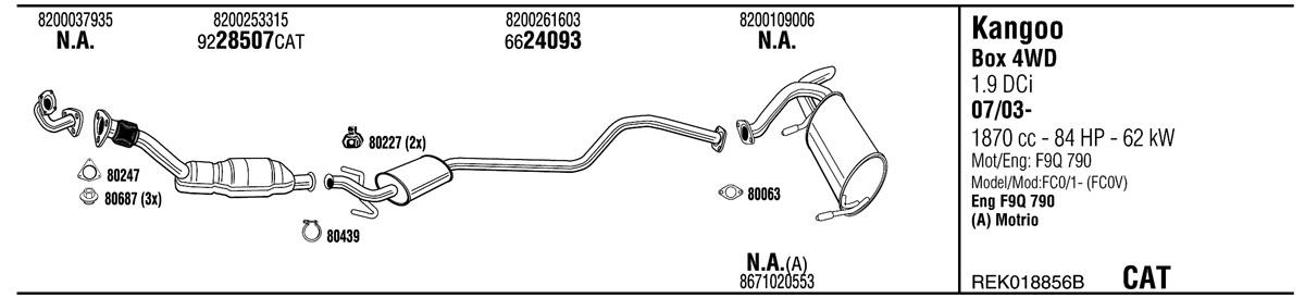 Walker REK018856B Exhaust system REK018856B