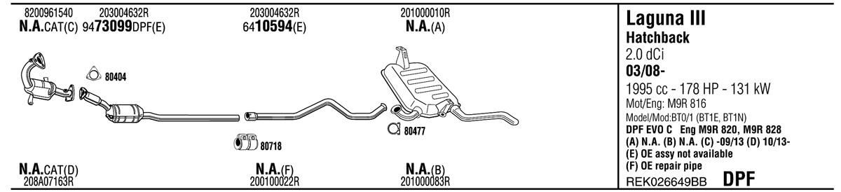 Walker REK026649BB Exhaust system REK026649BB