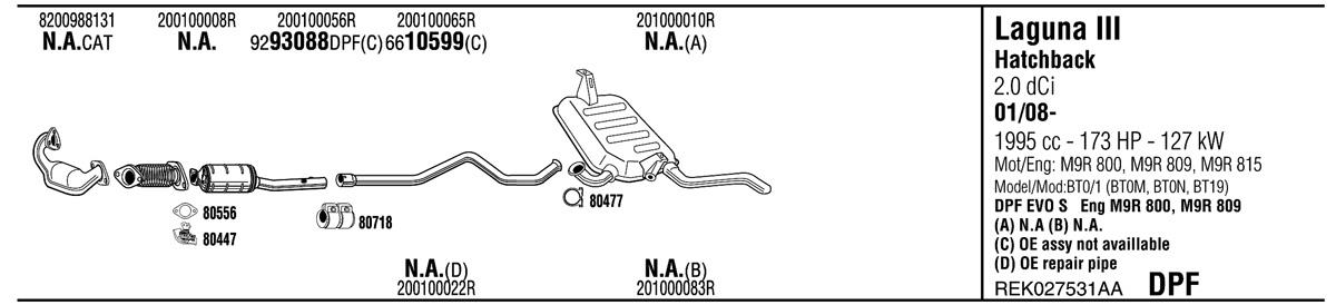 Walker REK027531AA Exhaust system REK027531AA