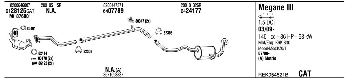 Walker REK054521B Exhaust system REK054521B