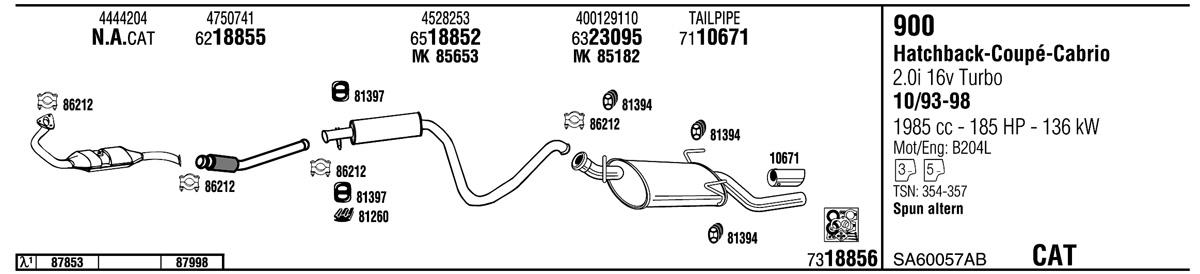 Walker SA60057AB Exhaust system SA60057AB