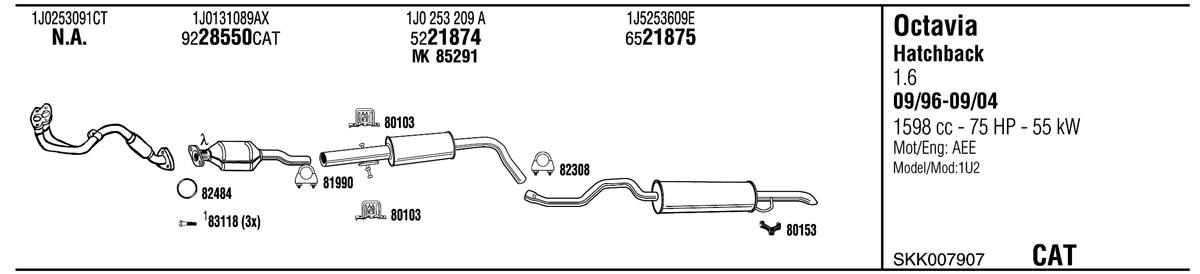 Walker SKK007907 Exhaust system SKK007907