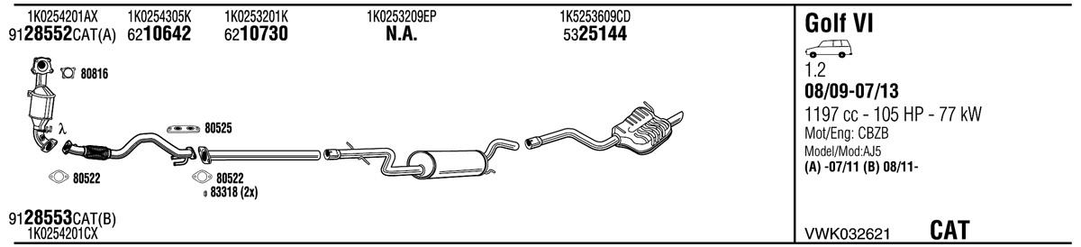 Walker VWK032621 Exhaust system VWK032621