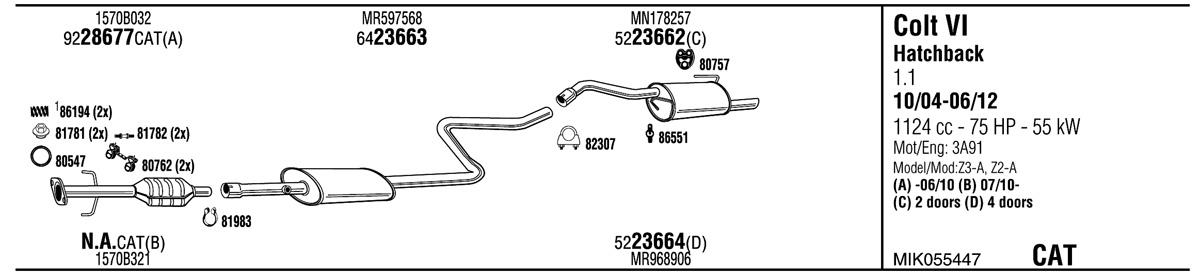 Walker MIK055447 Muffler assy MIK055447